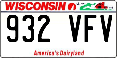 WI license plate 932VFV