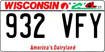 WI license plate 932VFY