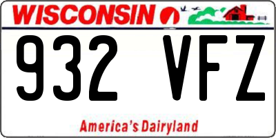 WI license plate 932VFZ