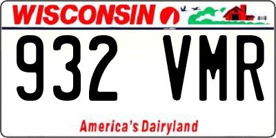 WI license plate 932VMR