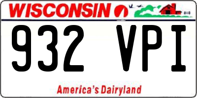 WI license plate 932VPI