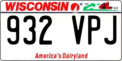 WI license plate 932VPJ