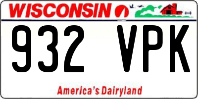 WI license plate 932VPK
