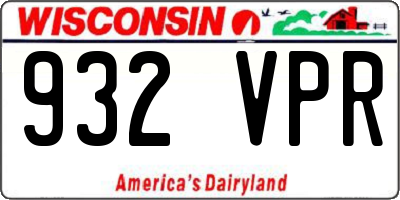 WI license plate 932VPR