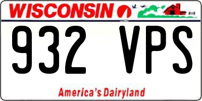 WI license plate 932VPS