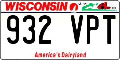 WI license plate 932VPT