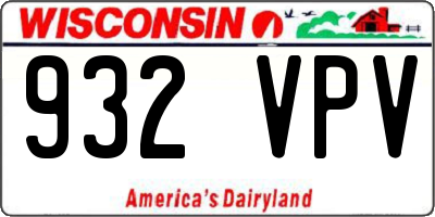 WI license plate 932VPV