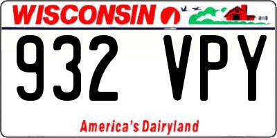 WI license plate 932VPY