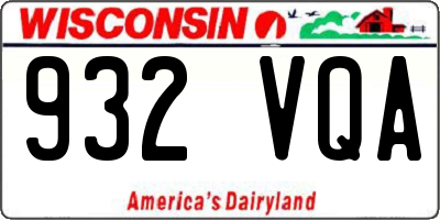 WI license plate 932VQA