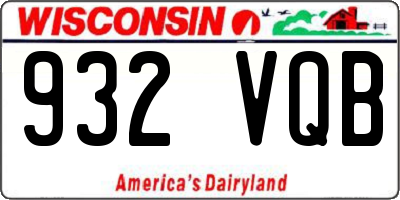 WI license plate 932VQB