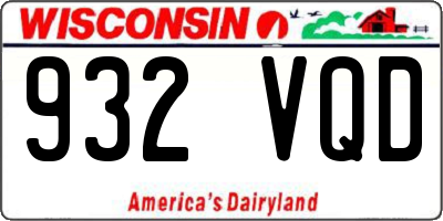 WI license plate 932VQD