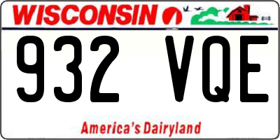 WI license plate 932VQE