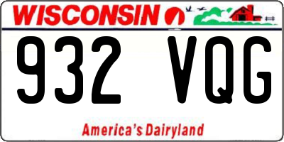 WI license plate 932VQG