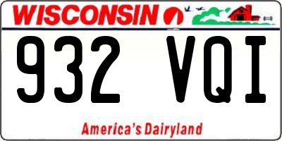 WI license plate 932VQI
