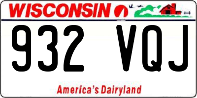 WI license plate 932VQJ