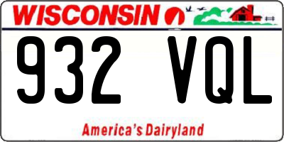 WI license plate 932VQL