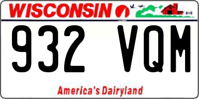 WI license plate 932VQM