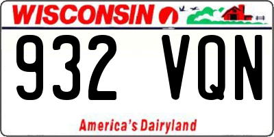 WI license plate 932VQN