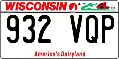 WI license plate 932VQP