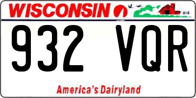 WI license plate 932VQR
