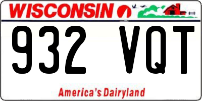 WI license plate 932VQT