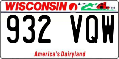 WI license plate 932VQW