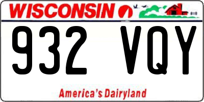 WI license plate 932VQY