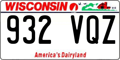 WI license plate 932VQZ