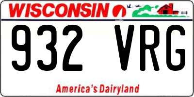 WI license plate 932VRG