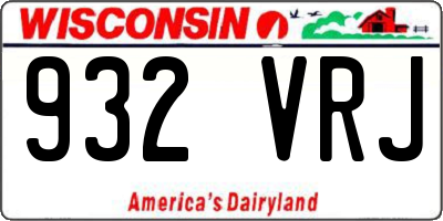 WI license plate 932VRJ