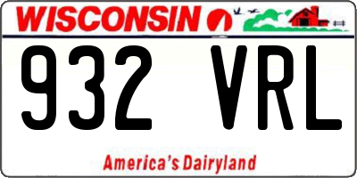 WI license plate 932VRL