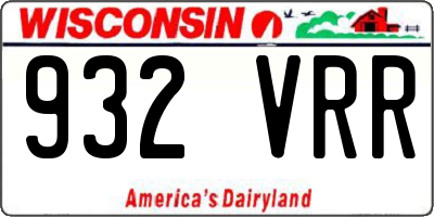 WI license plate 932VRR