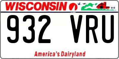 WI license plate 932VRU
