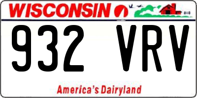 WI license plate 932VRV