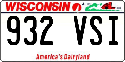 WI license plate 932VSI