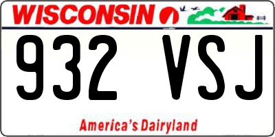 WI license plate 932VSJ