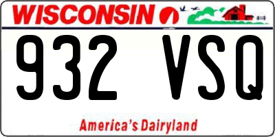 WI license plate 932VSQ
