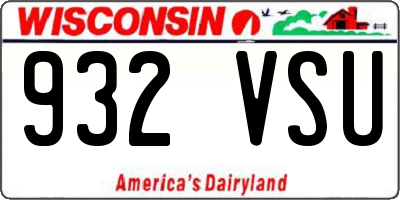 WI license plate 932VSU