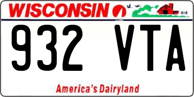 WI license plate 932VTA