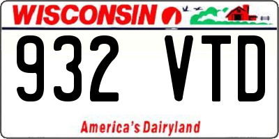 WI license plate 932VTD
