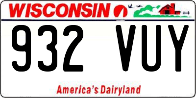 WI license plate 932VUY