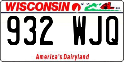 WI license plate 932WJQ