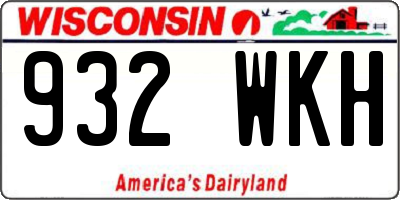 WI license plate 932WKH