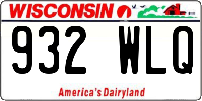 WI license plate 932WLQ