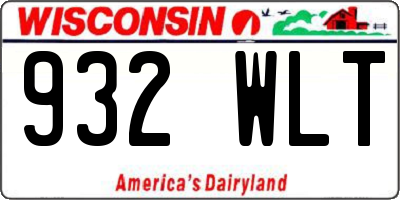WI license plate 932WLT