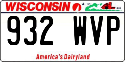WI license plate 932WVP