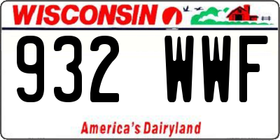 WI license plate 932WWF