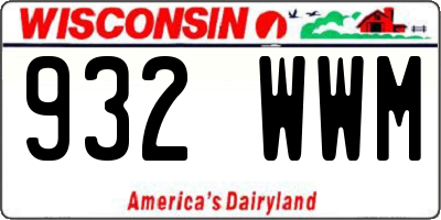 WI license plate 932WWM