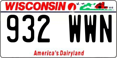 WI license plate 932WWN