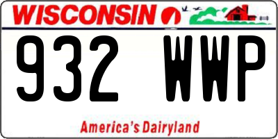 WI license plate 932WWP